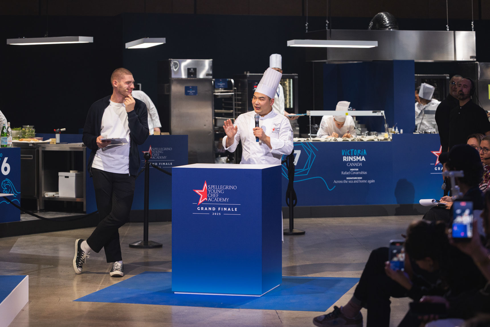 KyongHo Daniel Choi presents his dish to the Grand Jury. Photo: Michael Gardenia